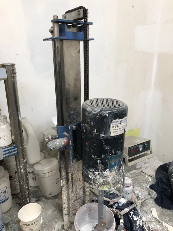 Reactor and feed tanks on the production floor