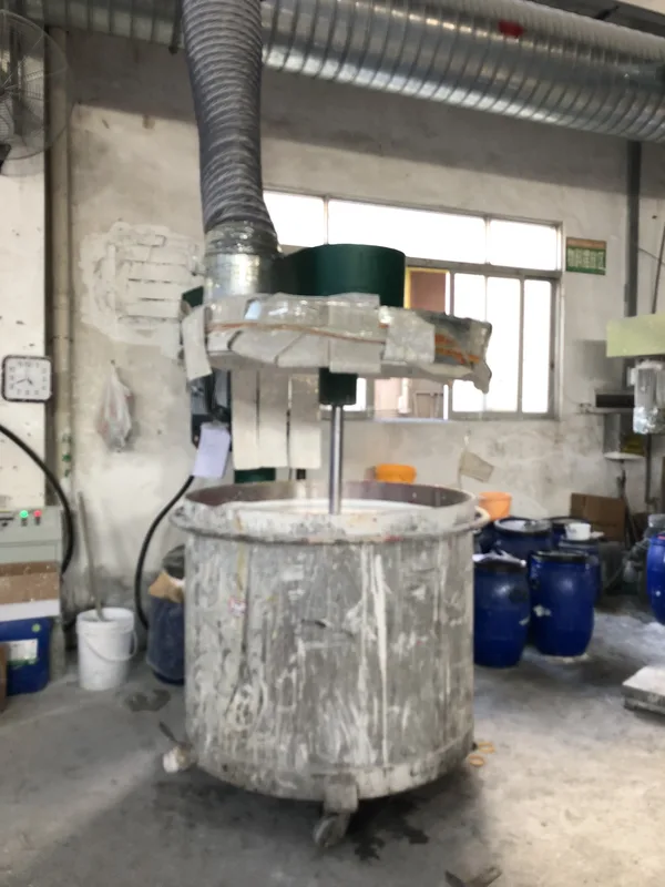 Bagged raw materials stacked for the next batches