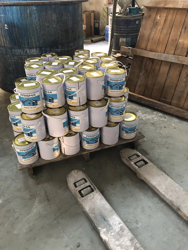 Bagged stock on pallets, ready for production draw